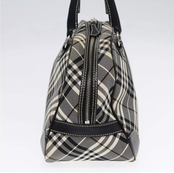 BURBERRY Nova Check Blue Label Hand Bag Nylon Black Silver - EUC - Picture 4 of 13